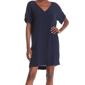 💙 Madewell Navy V-Neck Shift Dress | Size S | Minimal Chic